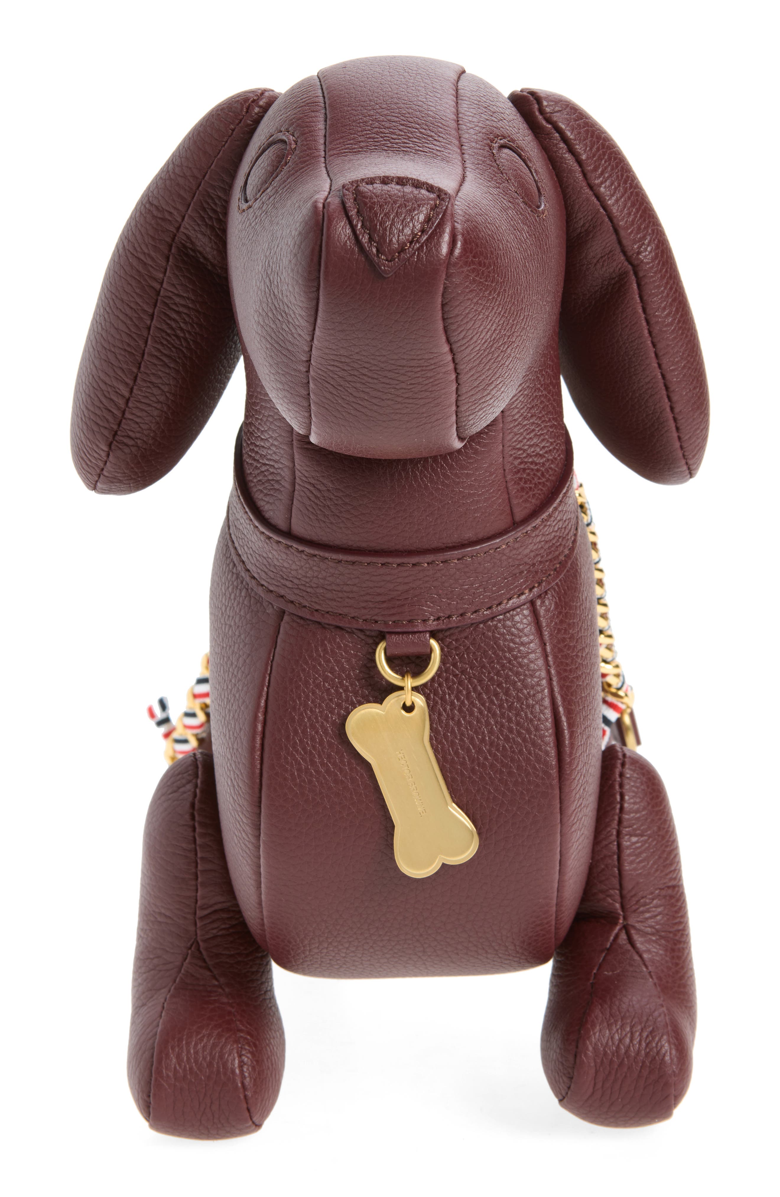 Thom Browne Mini Hector Leather Shoulder Bag, Alternate, color, Dark Burgundy