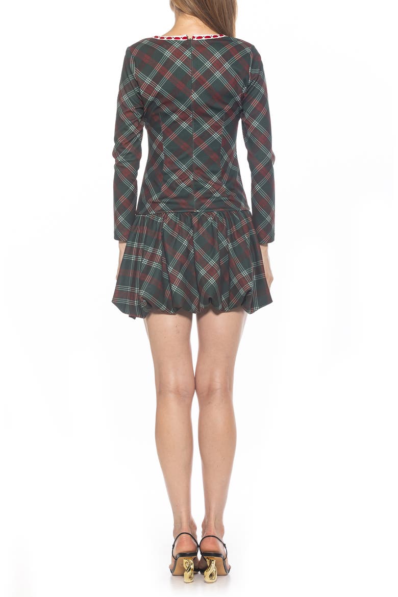 Rach Bubble Hem Drop Waist Dress, Alternate, color, GREEN PLAID