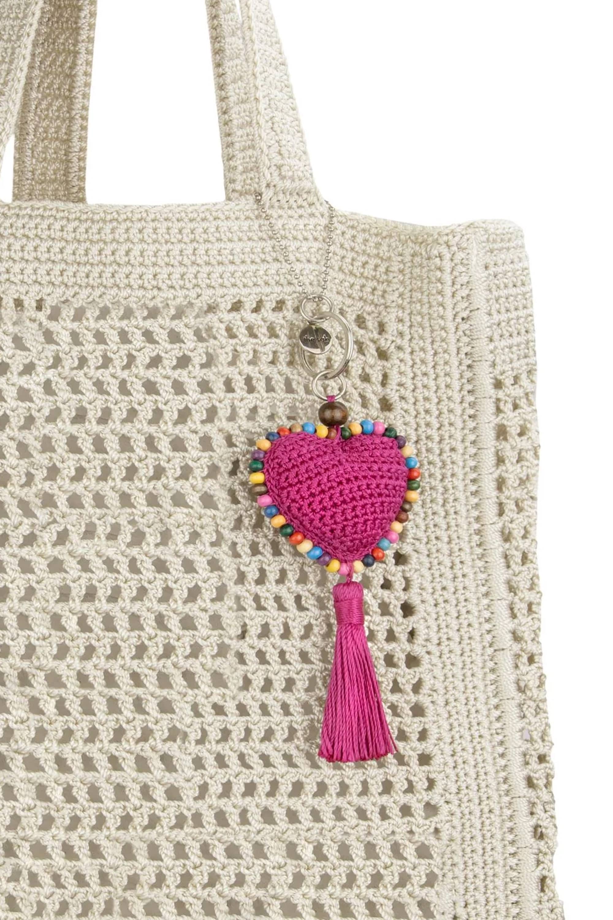 The Sak Yarnicharmz Crochet Heart Dangle, Alternate, color, Pinkberry