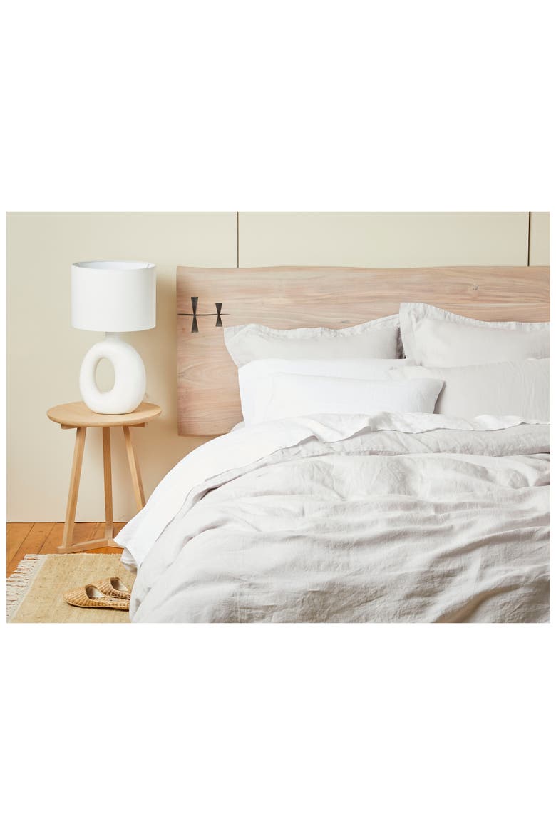 Relaxed Organic Linen Duvet Cover, Main, color, FOG