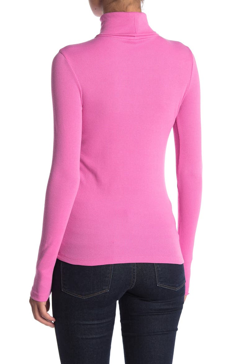 Turtleneck Ribbed Top, Alternate, color, PINK SURPRISE