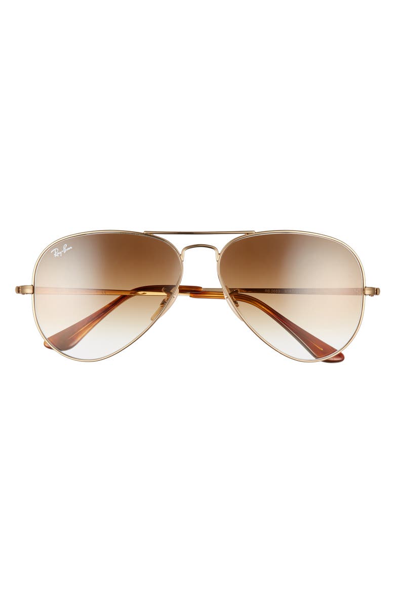 Aviator Metal II 58mm Gradient Pilot Sunglasses, Alternate, color, GOLD/ BROWN GRADIENT