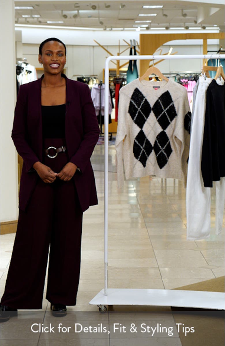 Argyle Metallic Crewneck Sweater, sales video thumbnail