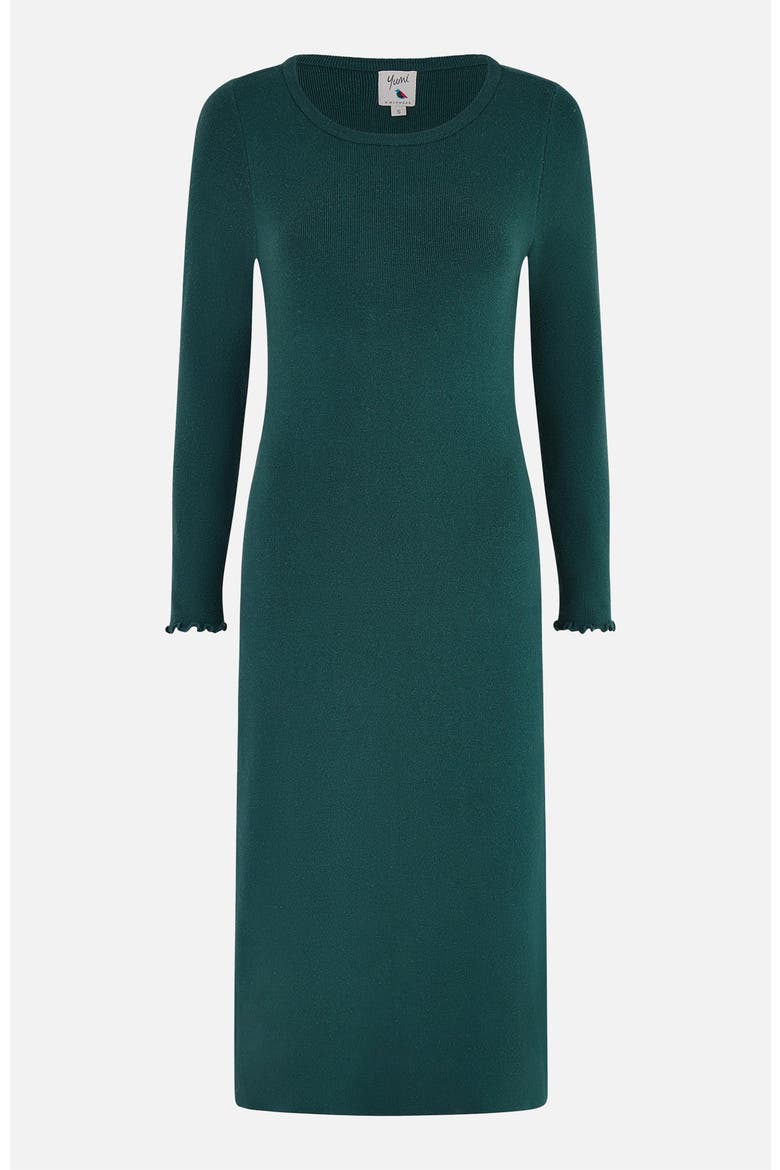 Luminous Sparkle Knit Midi Sweater Dress, Alternate, color, Green