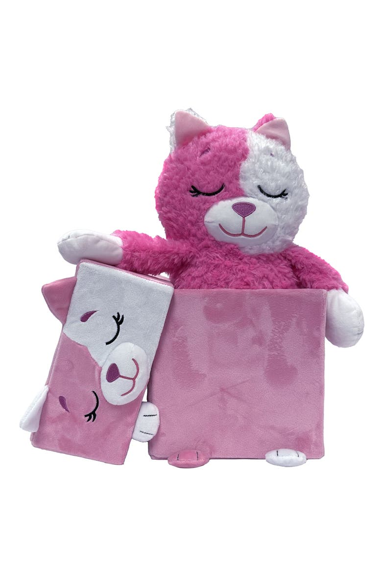 Happy Nappers Adorable Storables Cat Pink & White 8 Inches Ages 1+, Alternate, color, Multicolored