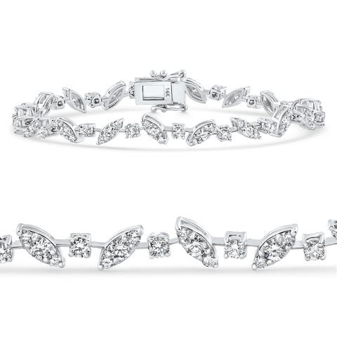 3.70Ct 14k Gold Diamond Tennis Bracelet 7" Lab Grown