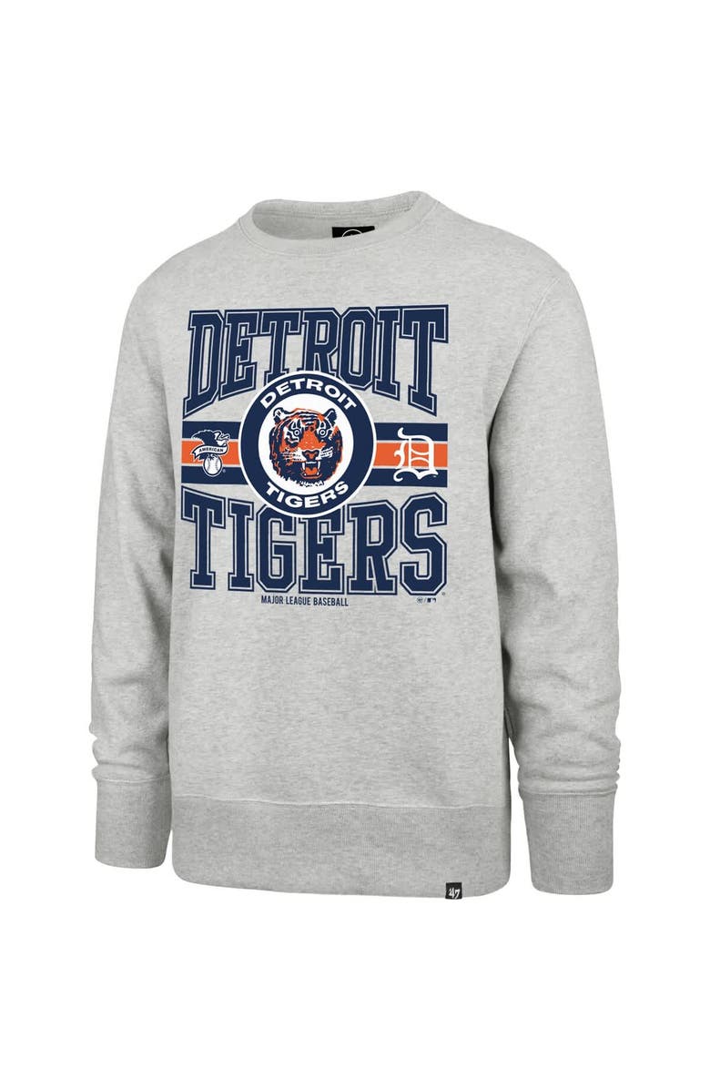 '47 Men's '47  Gray Detroit Tigers Letters Headline Pullover Sweatshirt, Alternate, color, 