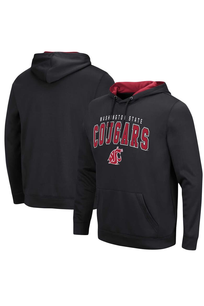 Men's Colosseum Black Washington State Cougars Resistance Pullover Hoodie, Main, color, Black