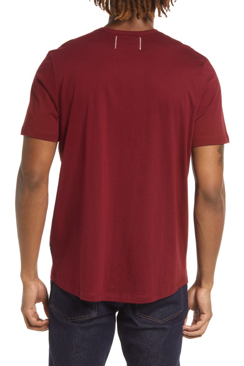 Crewneck Pima Cotton T-Shirt, Alternate, color, QUEENS MERLOT