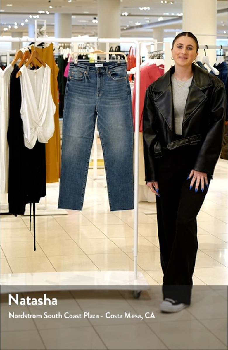 Monroe High Waist Raw Hem Crop Cigarette Jeans, sales video thumbnail