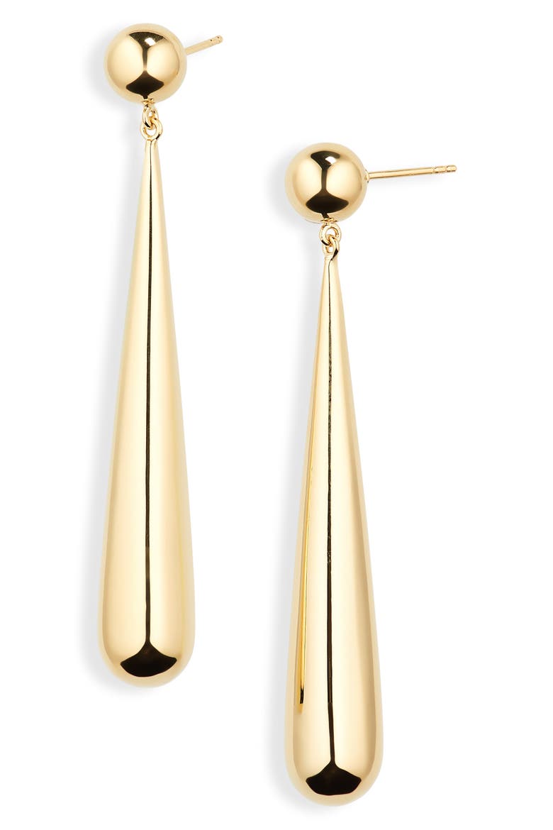 The Louise Drop Earrings, Main, color, 18K GP 925 STERLING SILVER