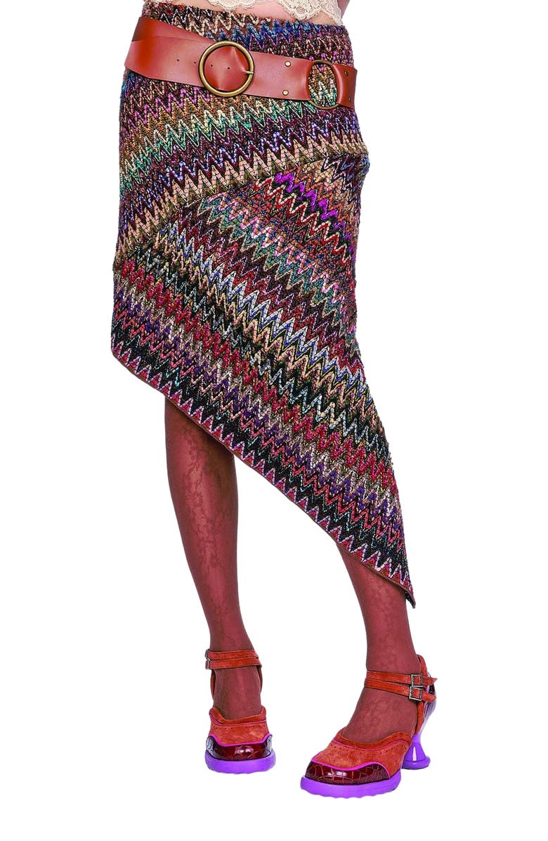 Anna Sui Bargello Multi Asymmetrical Skirt, Alternate, color, Multi