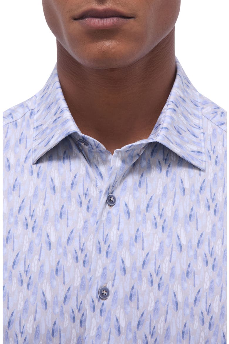Milo OoohCotton® Feather Print Short Sleeve Button-Up Shirt, Alternate, color, SAND