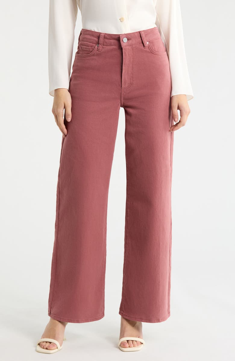 PAIGE Anessa High Waist Wide Leg Jeans, Main, color, Vintage Brick Berry