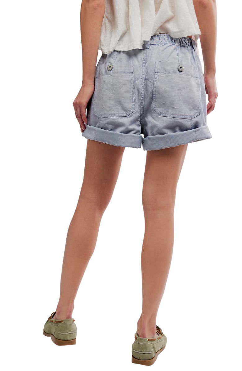Free People Sakura Cuffed Chino Shorts, Alternate, color, Blue Imagination