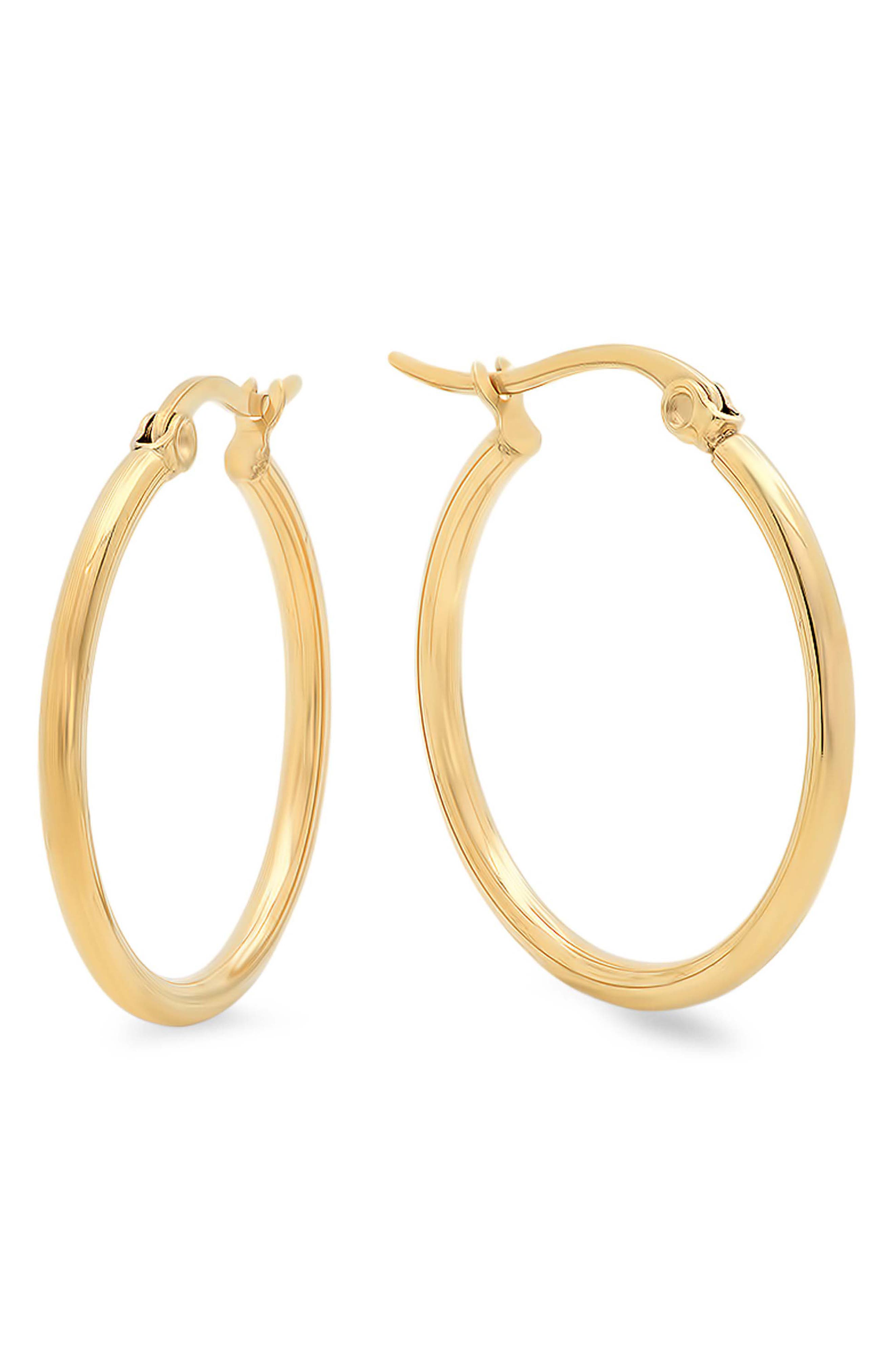 18K Gold Plate Hoop Earrings