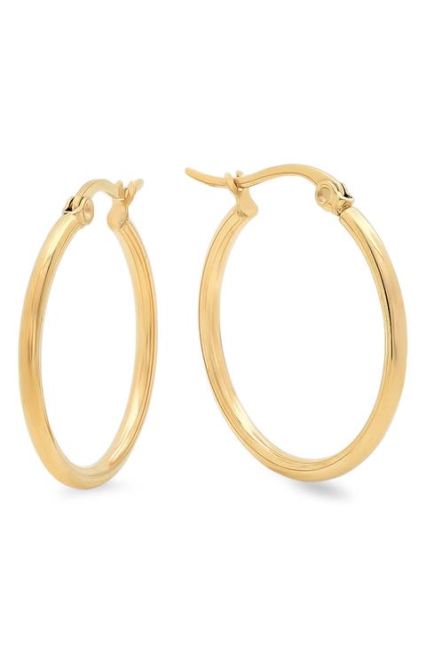 18K Gold Plate Hoop Earrings