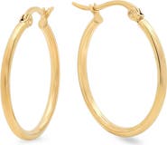 STEELTIME 18K Gold Plate Hoop Earrings