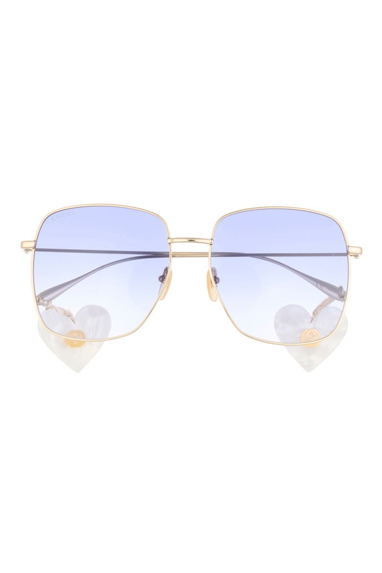59mm Square Sunglasses, Main, color, GOLD GOLD VIOLET