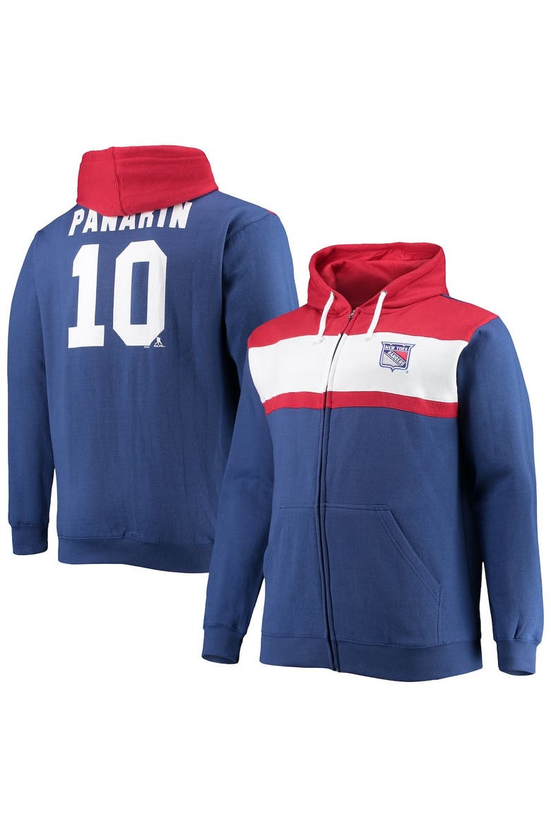 Men's Profile Artemi Panarin Blue New York Rangers Big & Tall Colorblock Full-Zip Hoodie, Main, color, Blue
