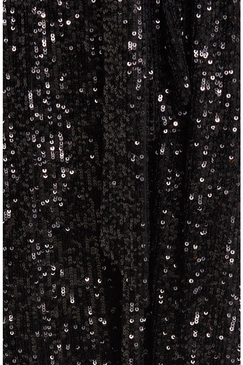Sequin Long Sleeve Midi Dress, Alternate, color, ANNE BLACK