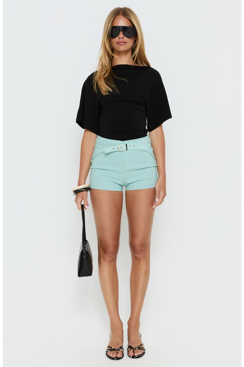 Viridian Belted Micro Shorts, Alternate, color, BLUE