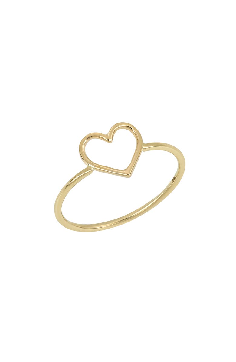 Bony Levy BLG 14K Gold Open Heart Stackable Ring, Main, color,