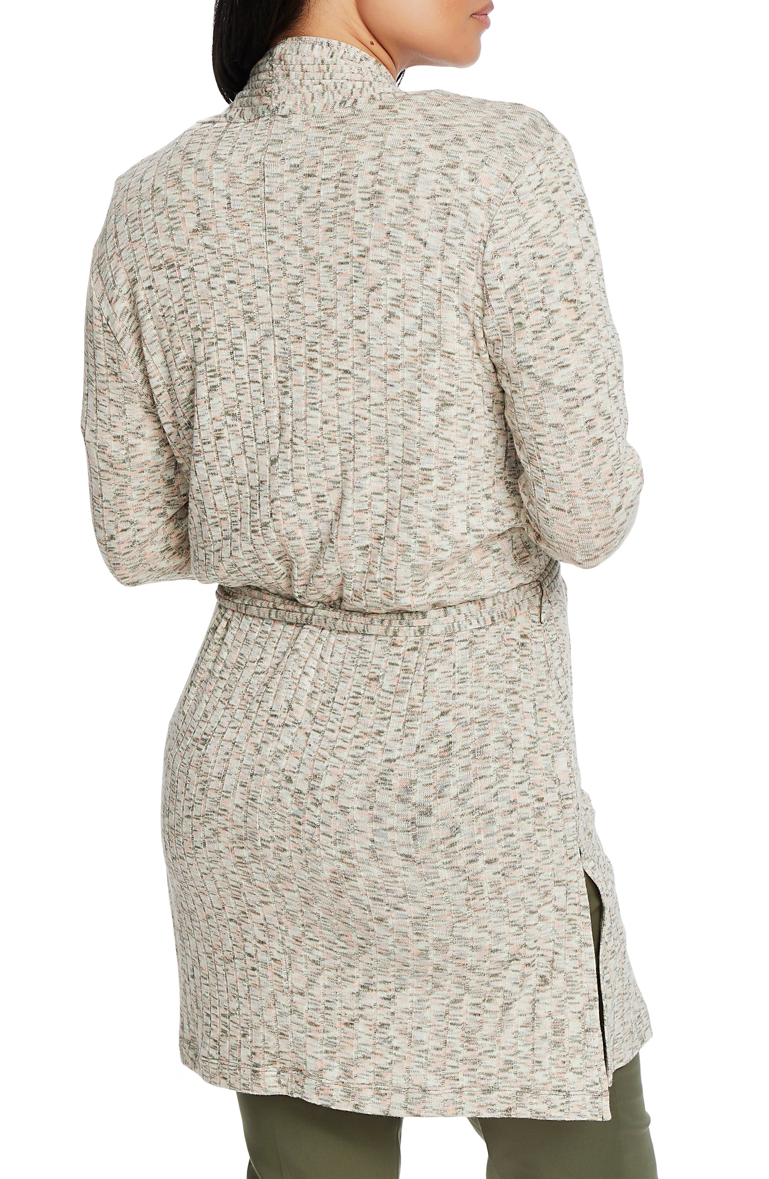Jaspe Ribbed Belted Long Cardigan - image 2