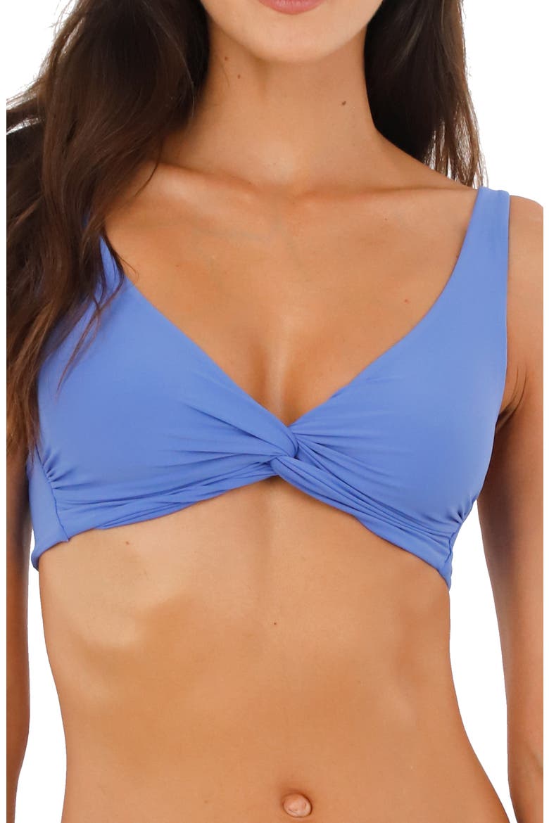 Sunny Blue Knotted Bikini Top, Main, color, SUNNY BLUE