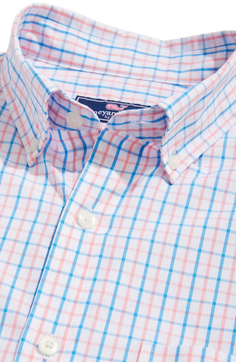 vineyard vines Classic Fit Gingham Cotton Button-Down Shirt, Alternate, color, Cayman Plaid