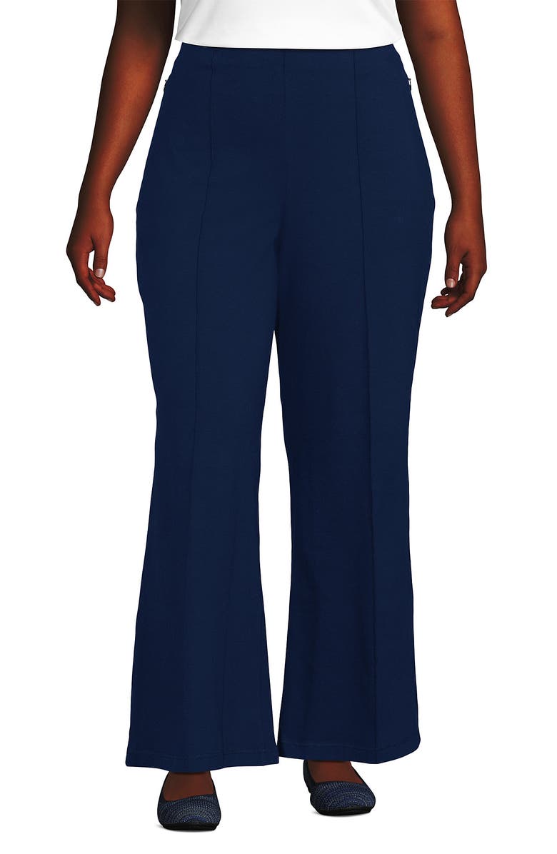 Lands' End Plus Size Starfish High Rise Palazzo Pants, Alternate, color, Deep Sea Navy
