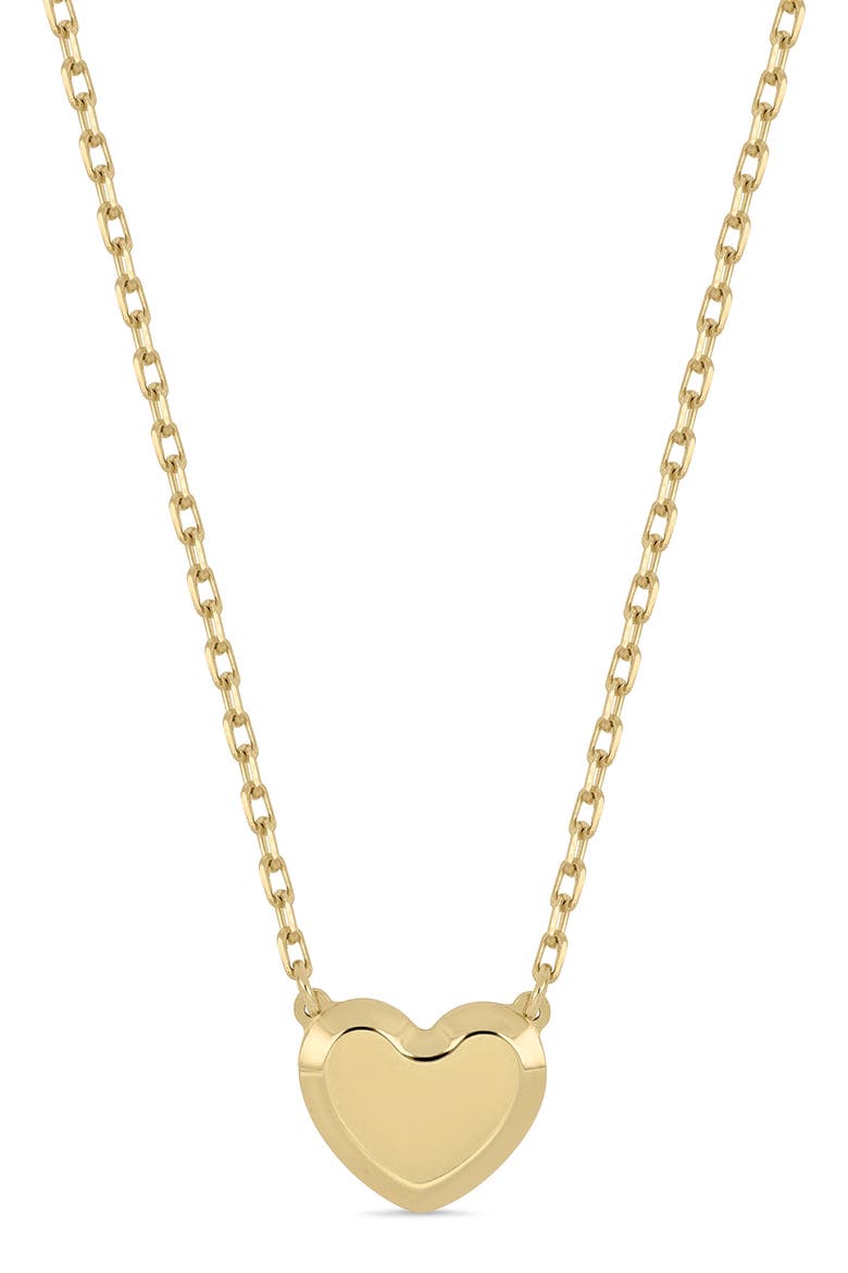 14k Gold Heart Pendant Necklace, Alternate, color, 14KY