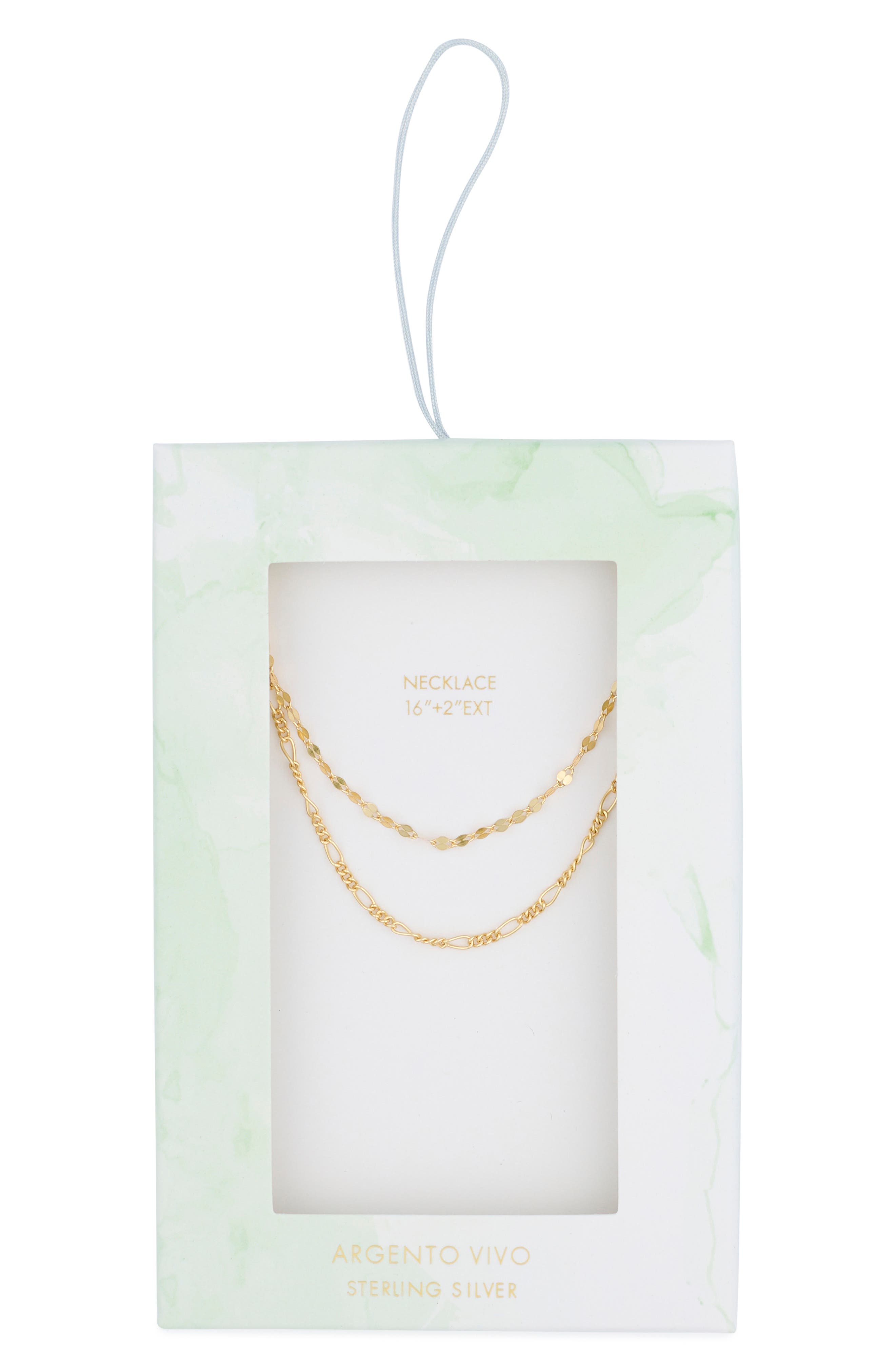 Argento Vivo Sterling Silver Double Layered Chain Necklace