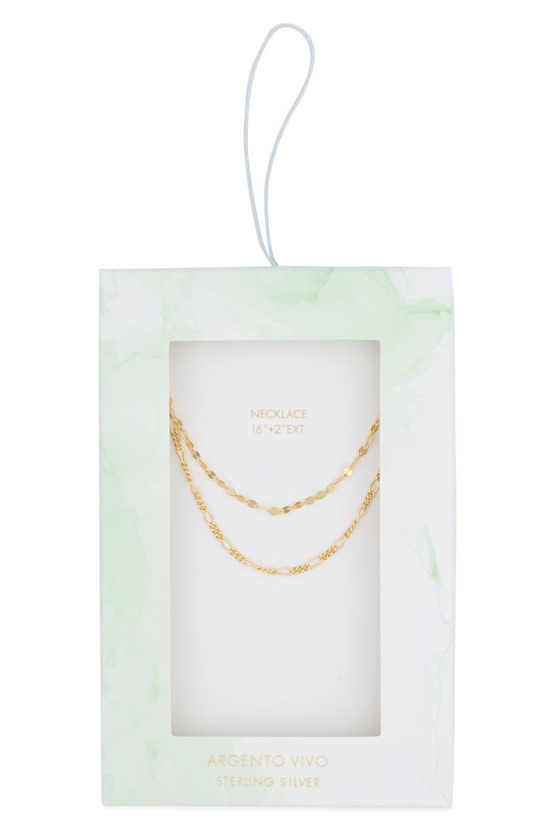 Double Layered Chain Necklace, Alternate, color, GOLD