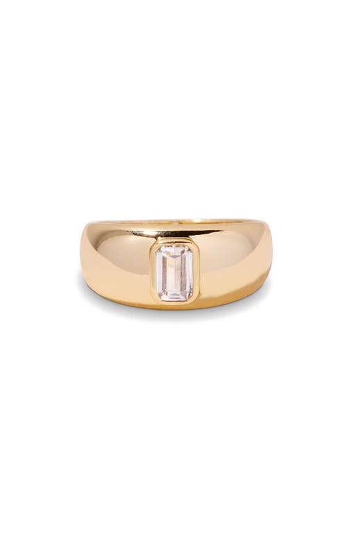 Brook & York Brook And York Carter Baguette Cut Cubic Zirconia Dome Ring In Gold