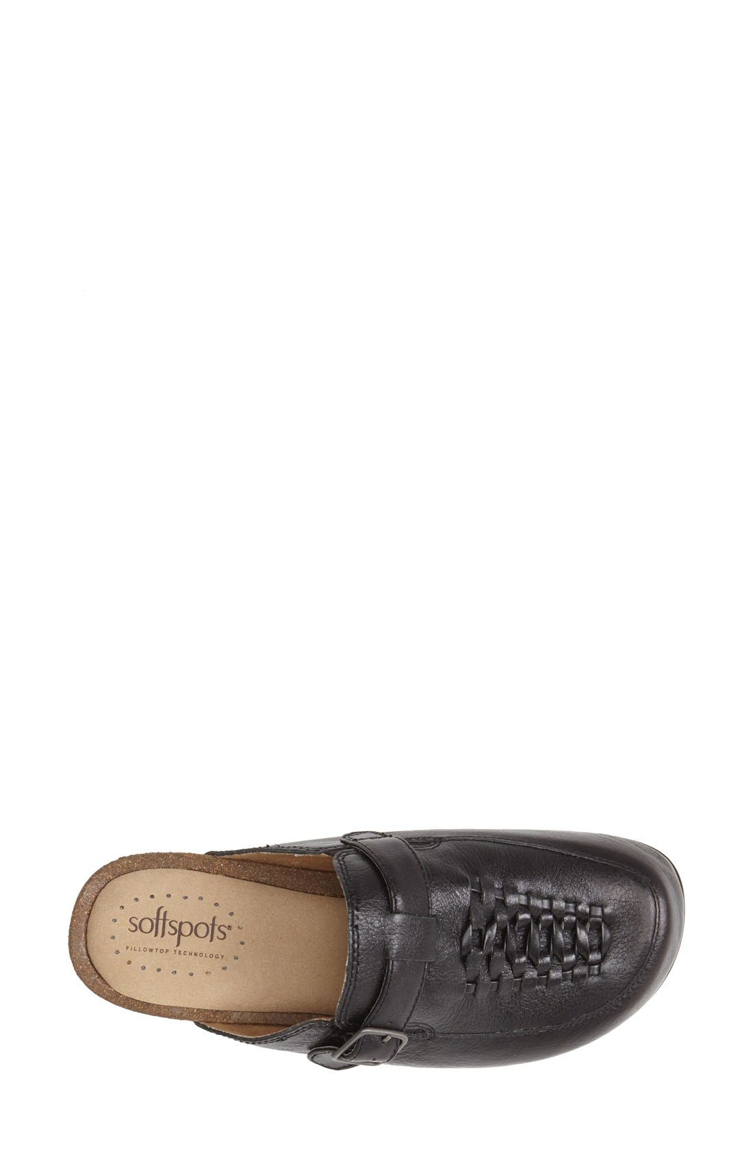 'Cam' Leather Clog, Alternate, color, BLACK