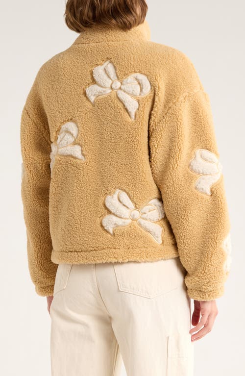 Thread & Supply Bow Patch Faux Shearling Jacket In Multi