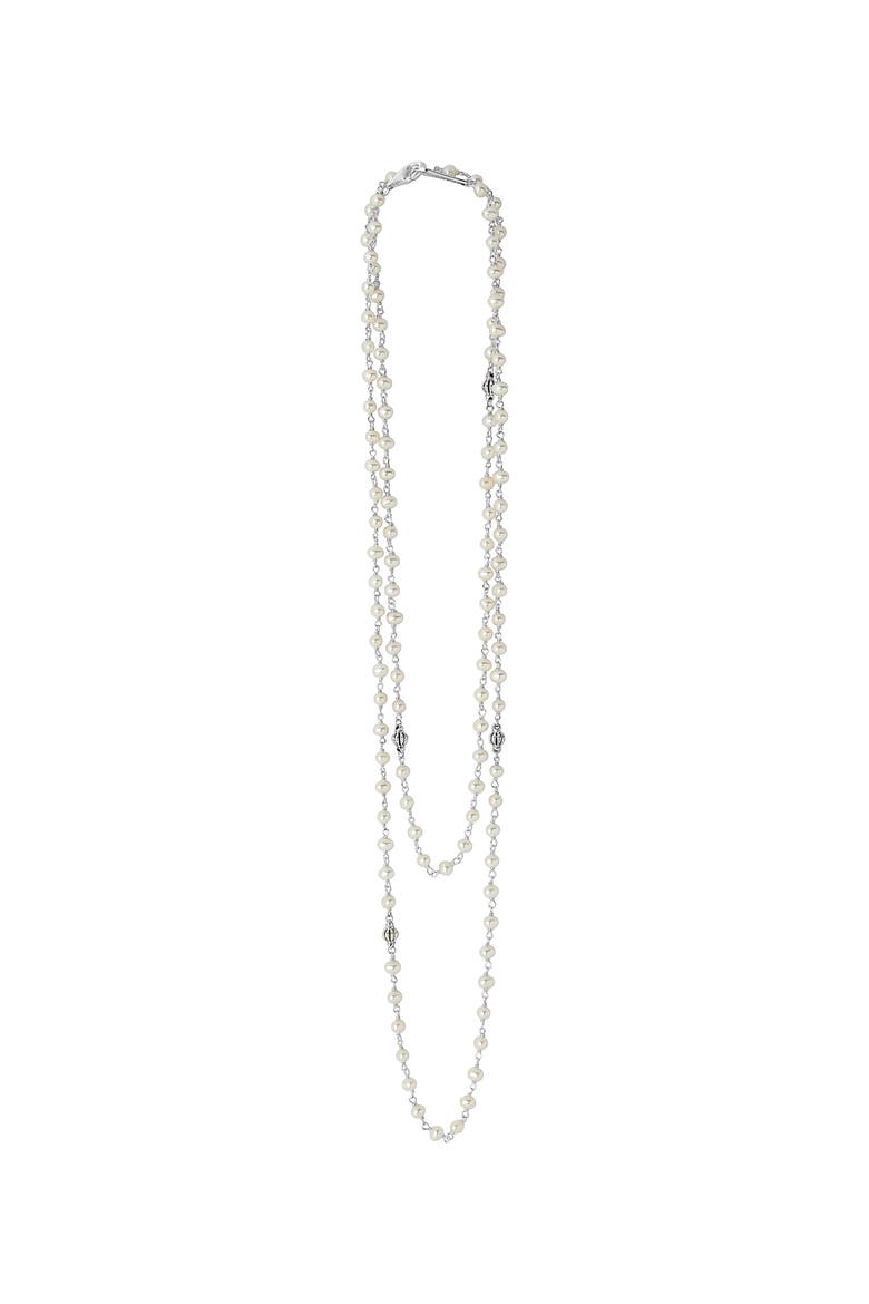 Luna Long Freshwater Pearl Necklace, Alternate, color, SILVER/ PEARL