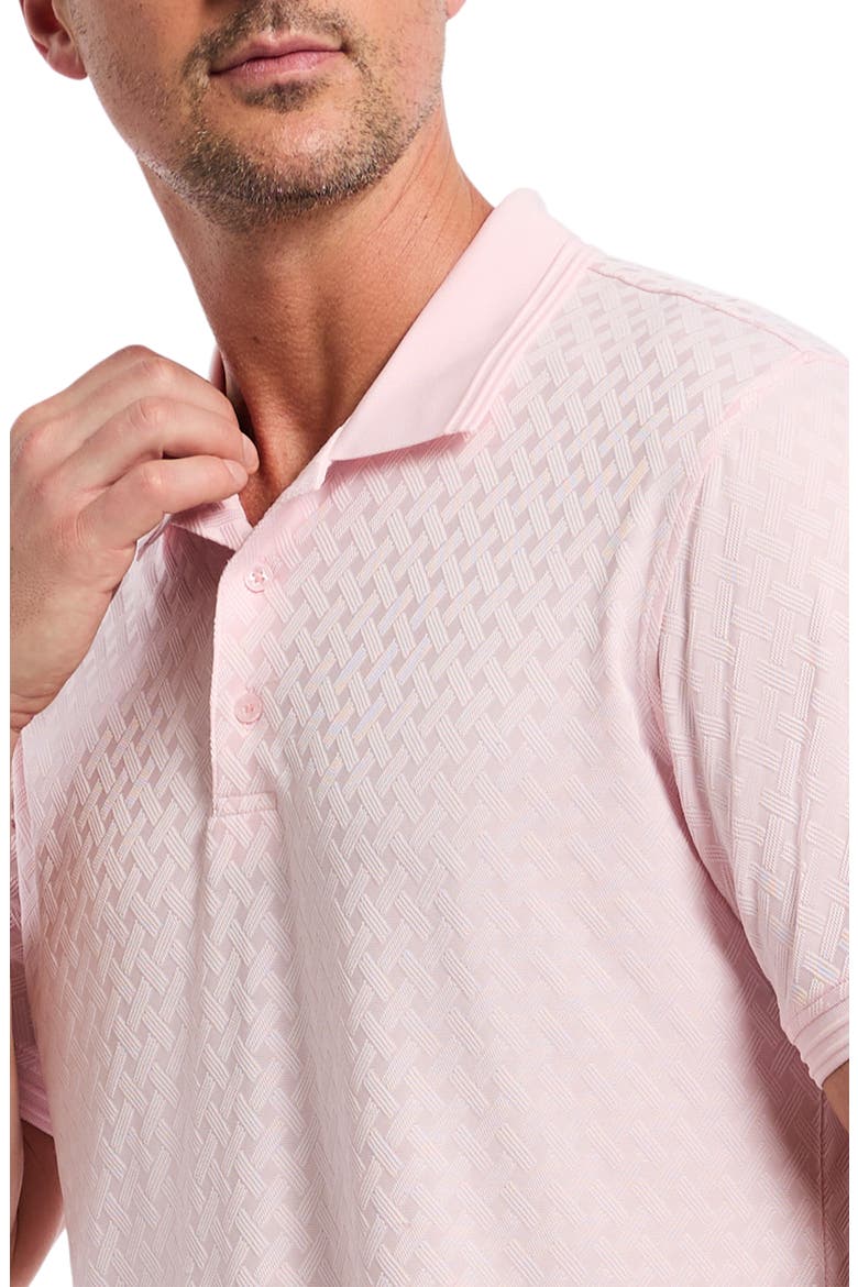 Elias Basket Weave Jacquard Knit Polo, Alternate, color, PINK