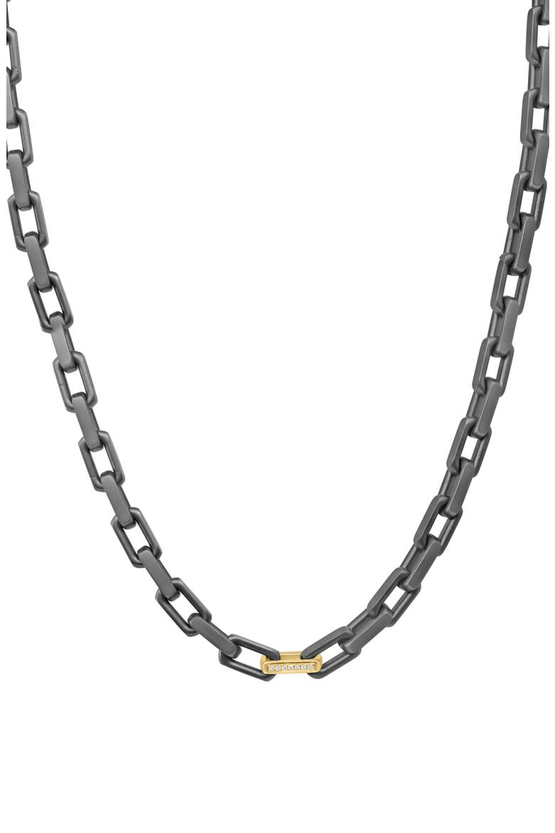 Mixed Metal Diamond Accent Link Chain Necklace, Main, color, SILVER