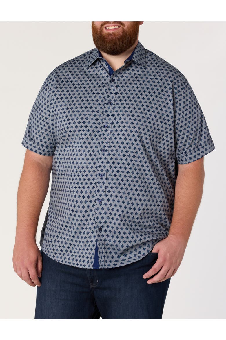 Big & Tall Micro Diamond Sport Shirt V2, Main, color, GREY