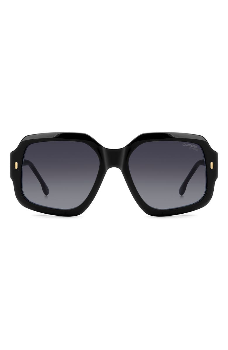 Carrera Eyewear 56mm Gradient Square Sunglasses, Main, color, Black/ Dark Grey Sf