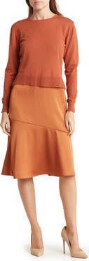 Sam Edelman Slipdress & Long Sleeve Sweater Two-Piece Set