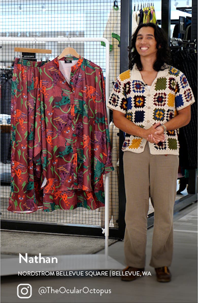 Wild Whimsy Oversize Satin Top & Pants Set, sales video thumbnail