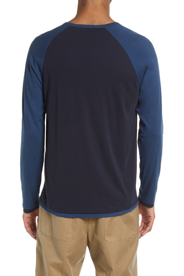 Regular Fit Double Layer Baseball Crewneck Shirt, Alternate, color, COASTAL/ COUNTRY BLUE