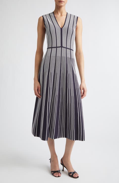 Stripe Fit & Flare Sweater Dress
