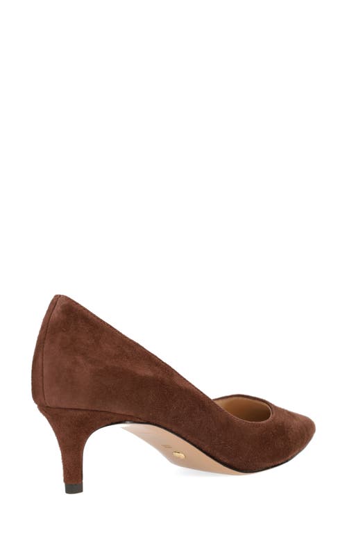 Pelle Moda Aeri Pointed Toe Kitten Heel Pump In Brown