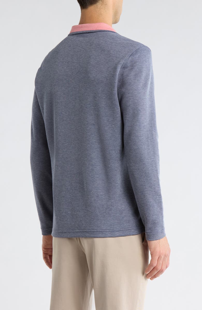 Brooks Brothers Heathered Quarter Zip Pullover, Alternate, color, Denim Heather