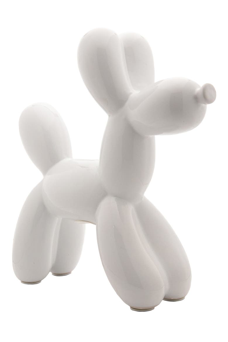 Interior Illusions Plus White Balloon Dog Bank, Main, color, WHITE