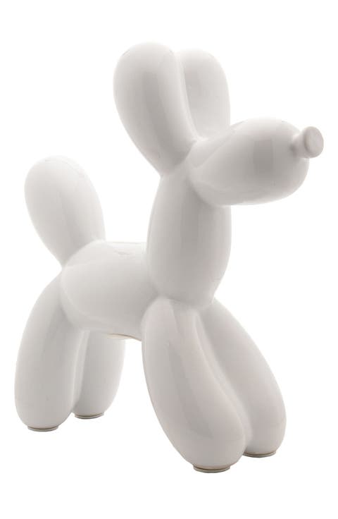 Interior Illusions Plus White Balloon Dog Bank